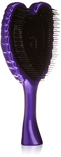 Tangle Angel Hair Brush - Detangles Wet And Dry Hair - Ergonomic Shape With Heat Resistant Antibacterial Bristles - For All Hair Types - Pop Purple