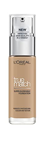 L'Oreal Paris True Match Liquid Foundation, Skincare Infused with Hyaluronic Acid, SPF 17, 5N Sand, 30 ml