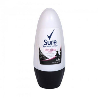 Sure 50Ml Roll On Deodorant Invisible Pure For Women 48 Hour