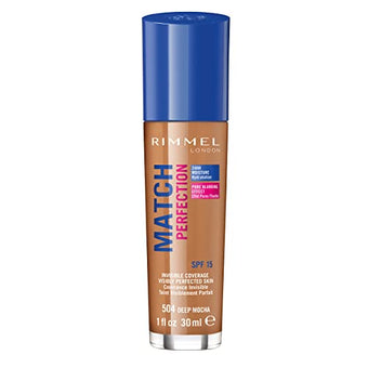 Rimmel London Match Perfection Foundation, Spf 15, 504 Deep Mocha