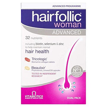 Vitabiotics Hairfollic Woman Advanced Capsules, 60-Count