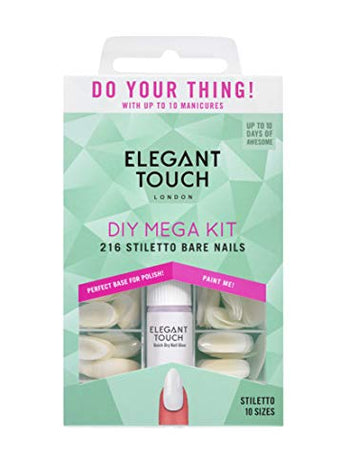 Elegant Touch - Bare Nail - DIY Mega Kit - 216 Stiletto Nails