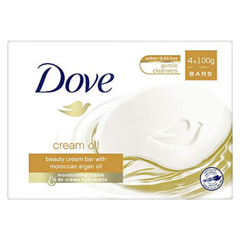 Dove Cream Oil Beauty Soap Bar Moroccan Argan Oil 4x100g
