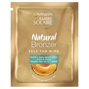 Garnier Ambre Solaire Original Intense Natural Bronzer Self Tan Face Wipe