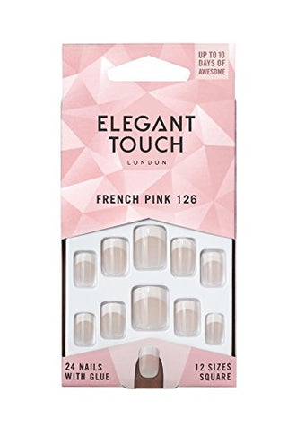 Elegant Touch Natural French Nails Number 126, Small/Pink