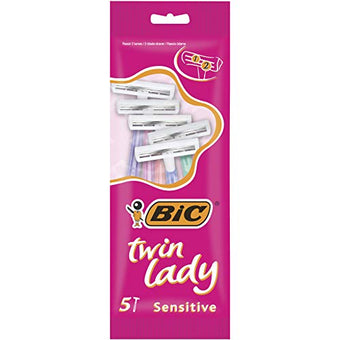 BIC Twin Lady, Pack 5, Twin Blade Razor