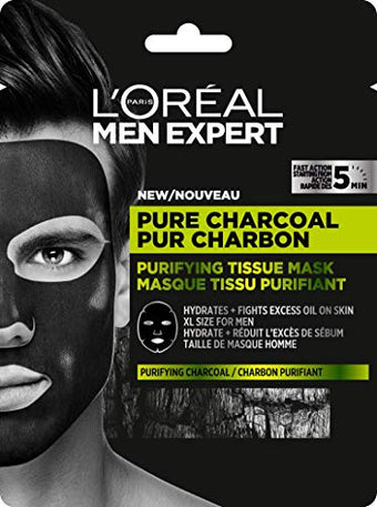 L'Or‚àö¬©al Men Expert Pure Charcoal Purifying Tissue Face Mask for Men 30g