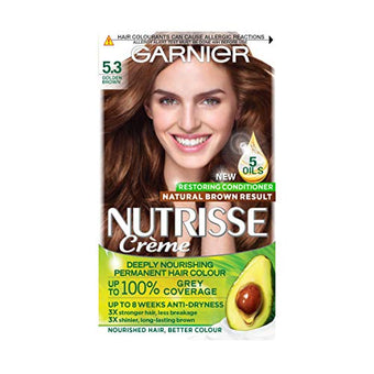 Garnier Nutrisse Creme Permanent Hair Colour, Golden Brown Number 5.3