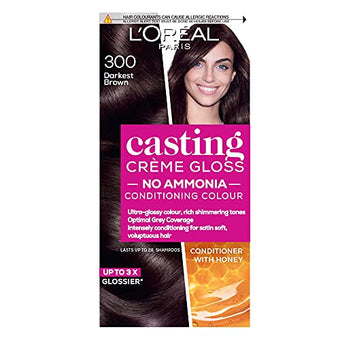L'Or‚àö¬©al Paris Casting Cr‚àö¬Æme Gloss Semi-Permanent Hair Dye Colour: 300 Darkest Brown