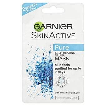 Garnier Pure Active Self Heating Clay Mask for Oily Skin 2 x 6 ml