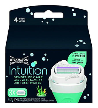Wilkinson Sword Intuition Naturals Razor Blade Refills 3 Blades (Two Barcodes: 4027800007103)