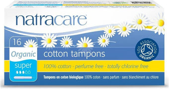 Natracare 583351 Certified Organic 100% Cotton Regular Tampons 16 Tampon