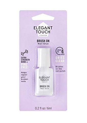 Elegant Touch Brush On Nail Glue Clear 6ml
