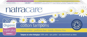 Natracare Organic All Cotton Tampons Non-Applicator Super Plus 20 Count