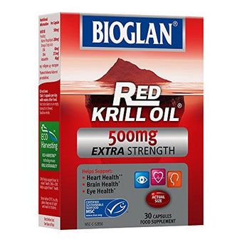 Bioglan Red Krill Oil 500mg Capsules - Extra Strength 30s