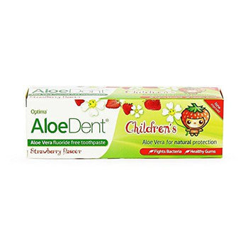 ALOE DENT Children's Strawberry Toothpaste - Fluoride Free 50ml