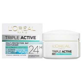 L'Oreal Paris Triple Active Day Moisturiser - Normal - Combination Skin 50Ml