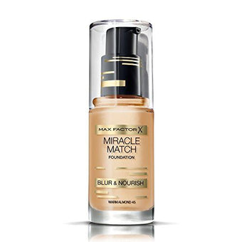 Max Factor Miracle Match Blur & Nourish Foundation, Warm Almond 45