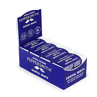 Peppersmith 100% Xylitol Mints, Eucalyptus and Fine English Peppermint, 15 g (Box of 12, Total 300 Mints)