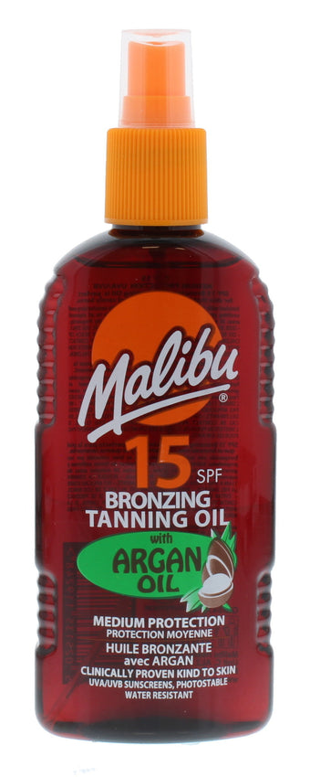 Malibu SPF 15 Bronzing Tanning Oil with Argan Oil 200ml